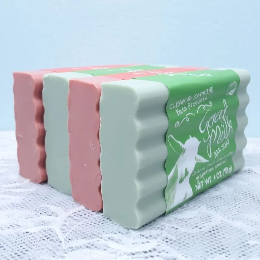 6 Goat Milk Bar Soap Clean Caprine Simply Be Well Jabara Fruit Papaya red green
